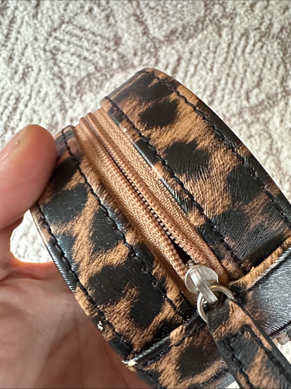Nordstrom Leopard Print Travel Jewelry Case Chic Compact Organizer w Ring Slots - Picture 8 of 11